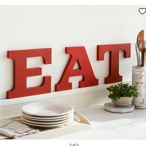 Pottery Barn Red 'EAT' Wall Decor